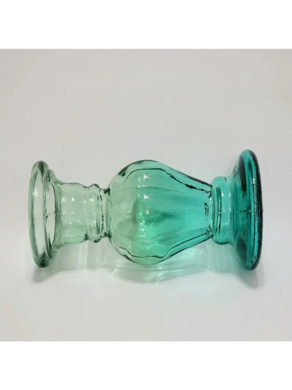 GREEN BLUE Glass Vase Candle Holder Hand